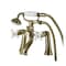 Kingston Brass Deck Mount Clawfoot Tub Faucet with Hand Shower, Antique Brass KS268PXAB - alternate 1